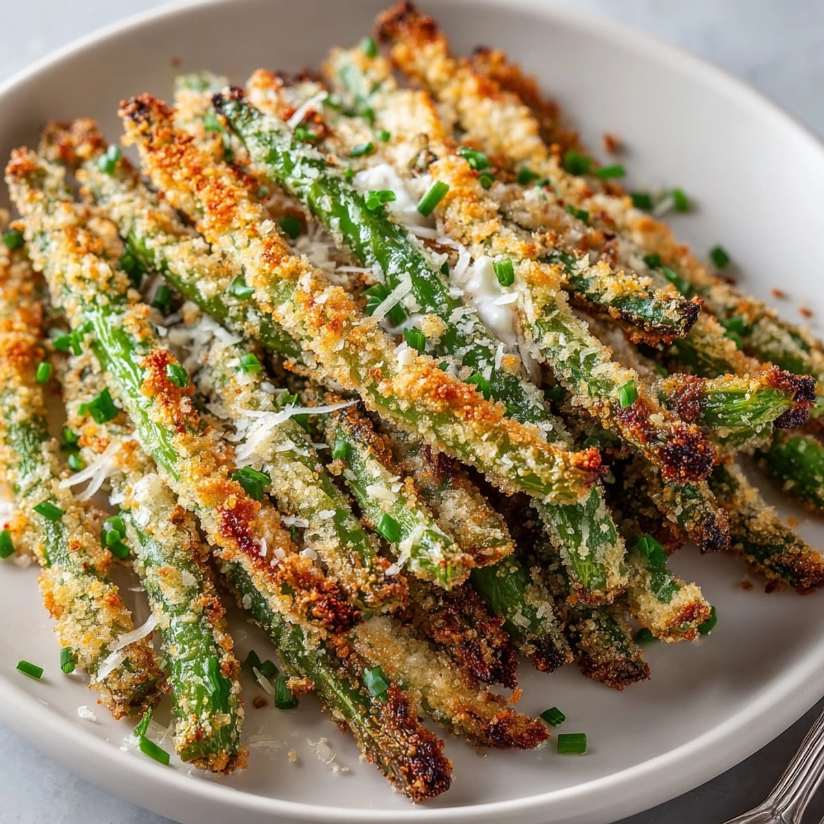 Easy Air Fryer Green Bean Fries: golden-brown and crispy, a delicious veggie appetizer.