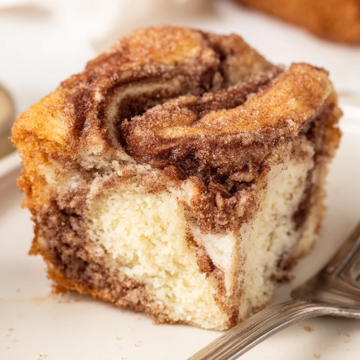 Soft Cream Cheese Churro Muffin Squares topped with cinnamon-sugar for delightful sweetness.