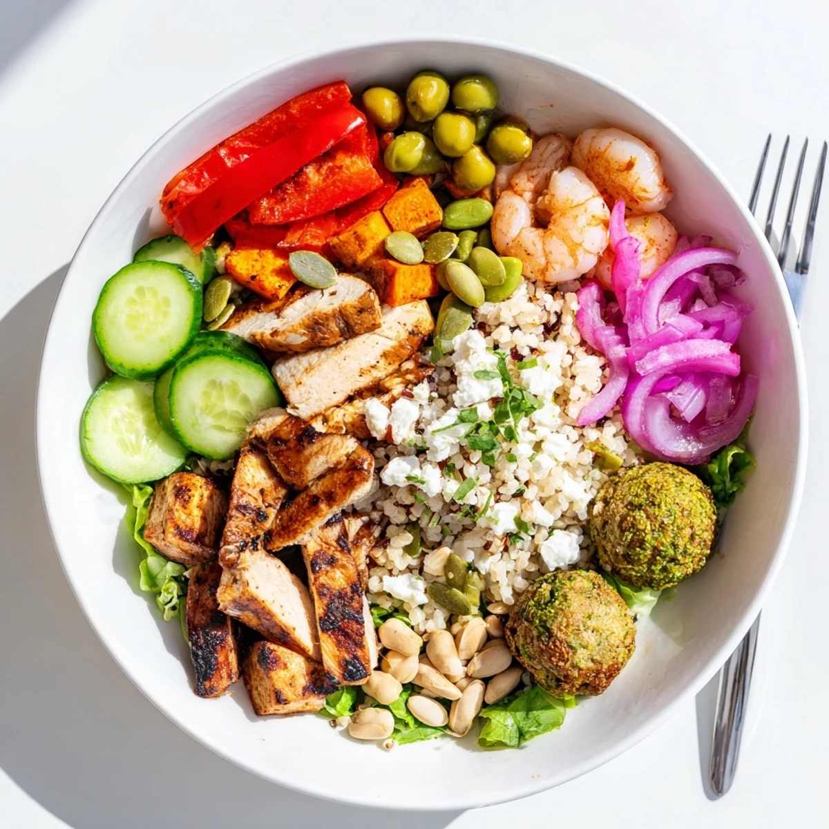 Vibrant build-your-own boards and bowls with fresh veggies and protein options.  
