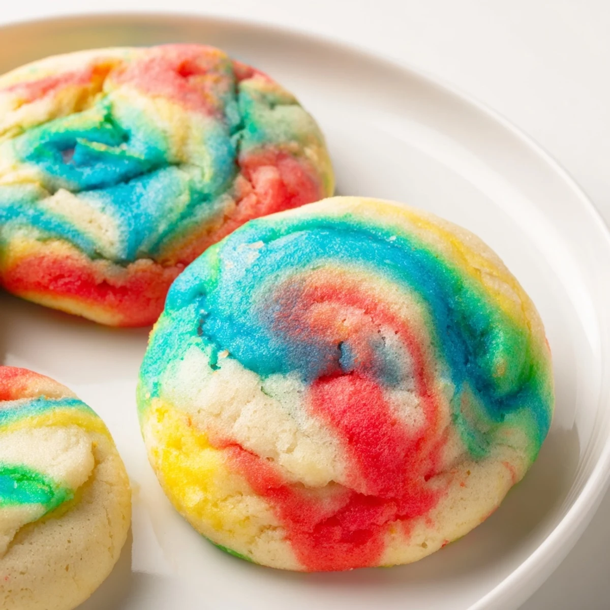 Light and airy cloud bread rainbow version, perfect for vibrant breakfast fun.  