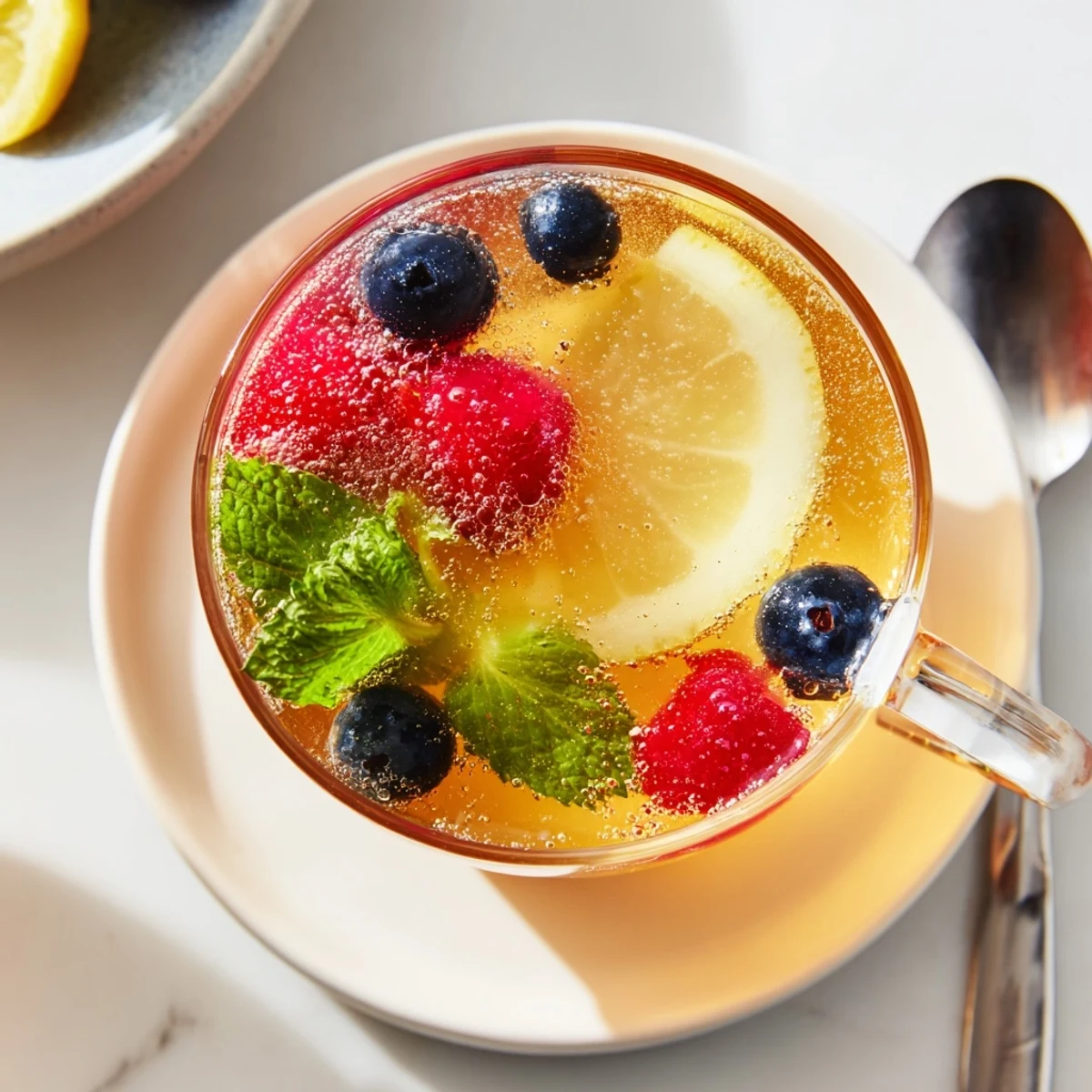 Vibrant kombucha-style mocktails, infused with berries and herbs, ideal for summer gatherings.