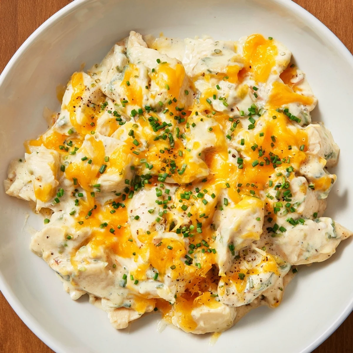 Melted cheddar coats succulent chicken breasts in this creamy and cheesy Cheddar Ranch Chicken Bake.