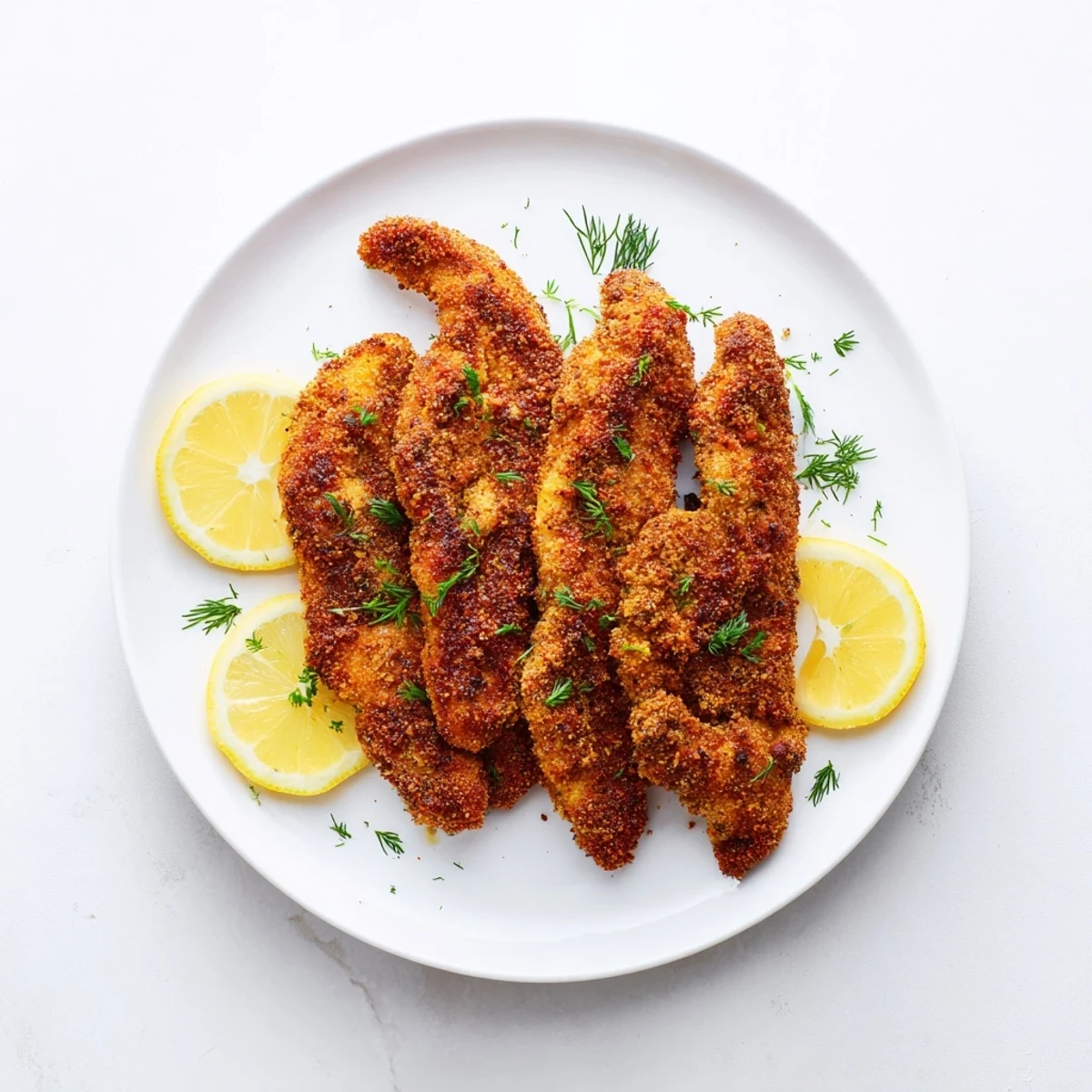 Golden-brown Pickle-Brined Chicken Cutlets, juicy inside with a satisfying, crispy crust, ready to eat.