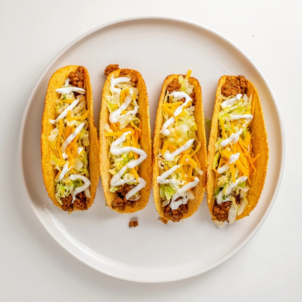 Cheesy Gordita Crunch Tacos offer a melty cheese outside, filled with seasoned beef and fresh toppings.