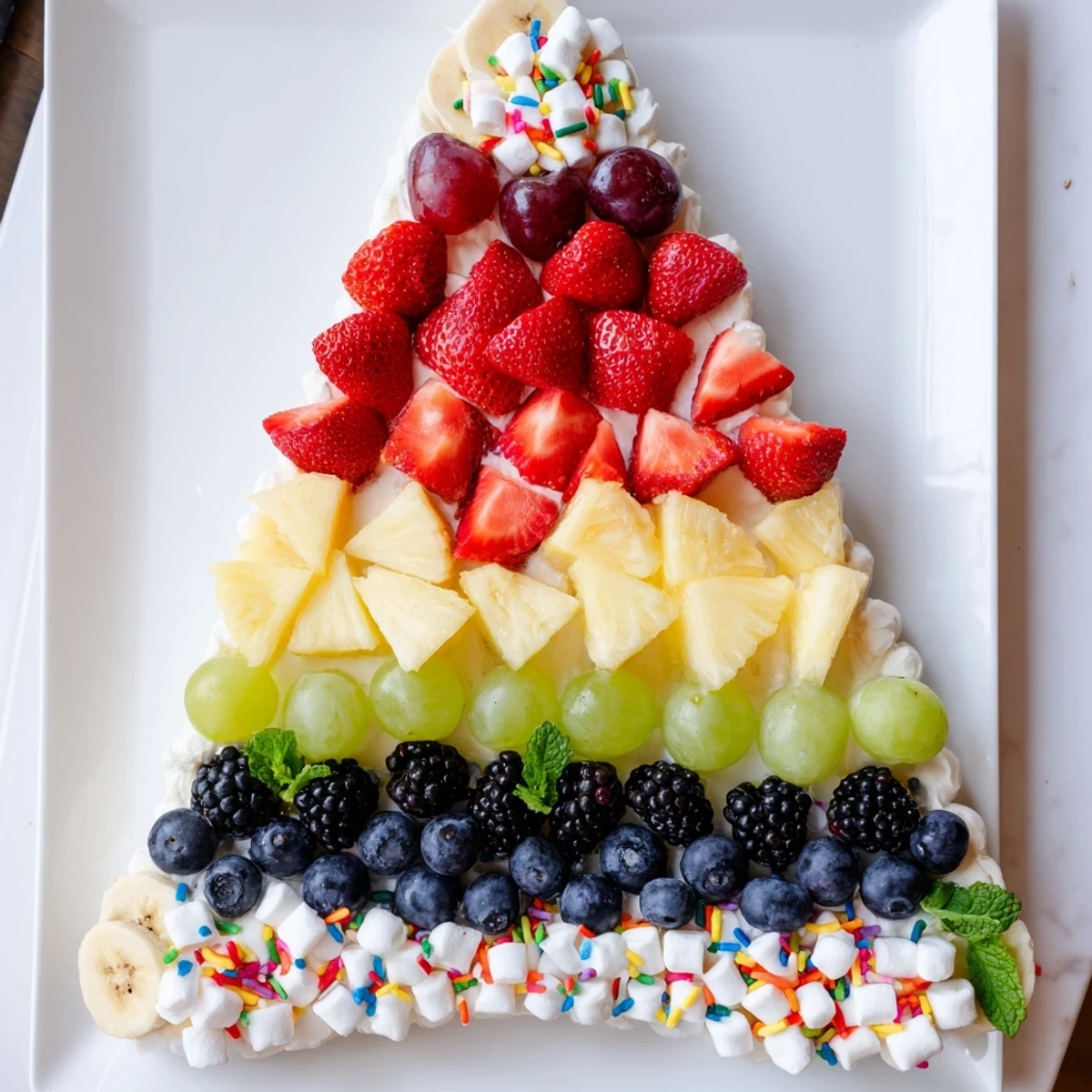 A stunning Happy Birthday Cake slice shows bursting colors from fresh fruit, perfect for easy entertaining.