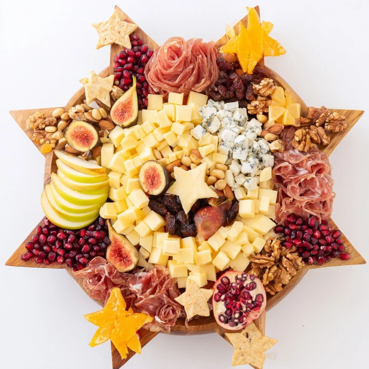 Christmas Éclat dÉtoiles Planche de Noël 2025: Holiday charcuterie, a festive spread with textures to be enjoyed.