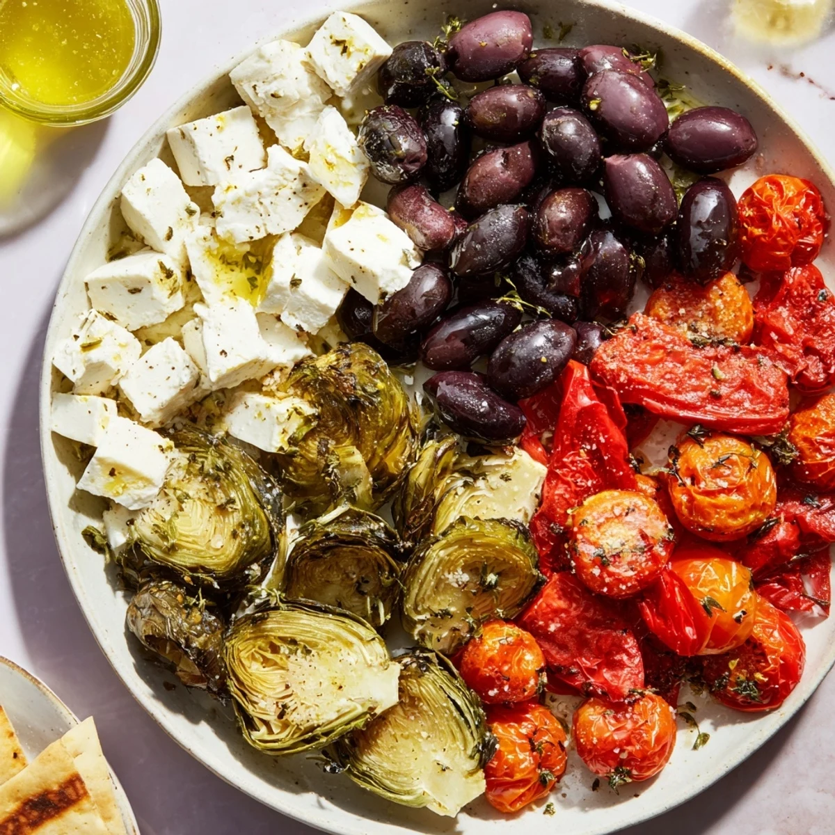 A beautiful Black Olive and Sun-Dried Tomato Platter awaits, offering a medley of Mediterranean flavors.