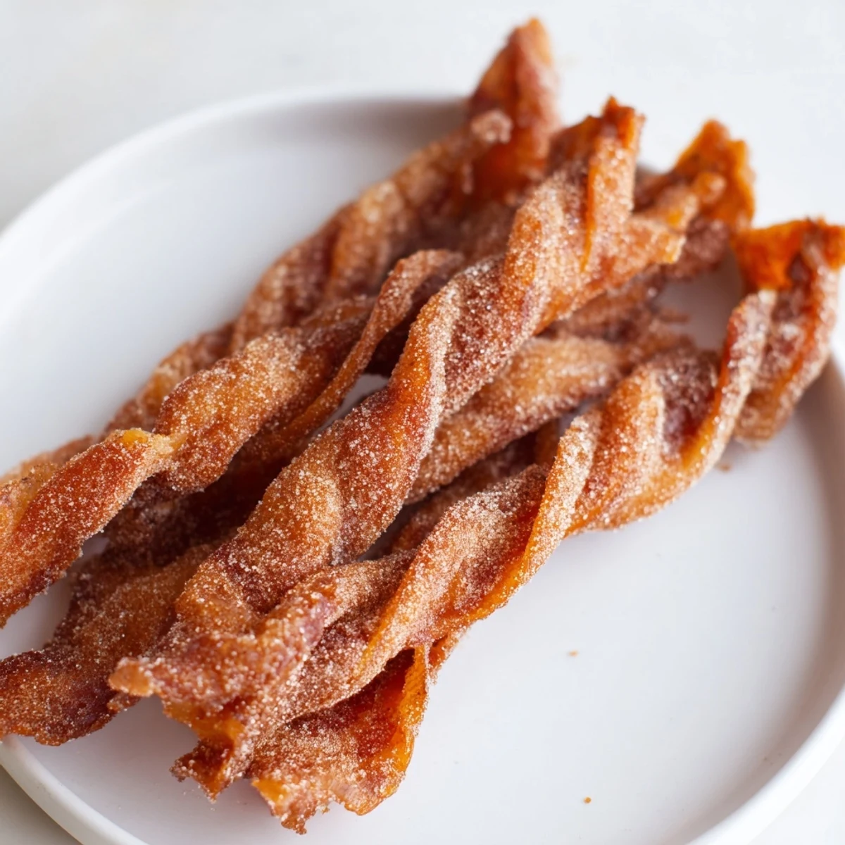 Golden-brown Spiced Bacon Twists, offering a perfect balance of sweet, savory, and spicy flavors.