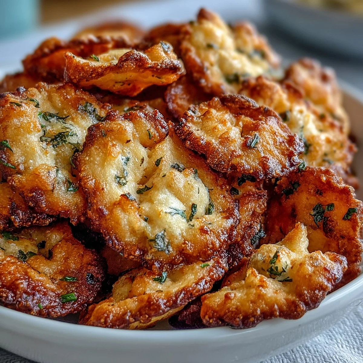 Freshly baked Ranch Oyster Crackers golden and crisp, seasoned with dill and garlic for a savory snack.