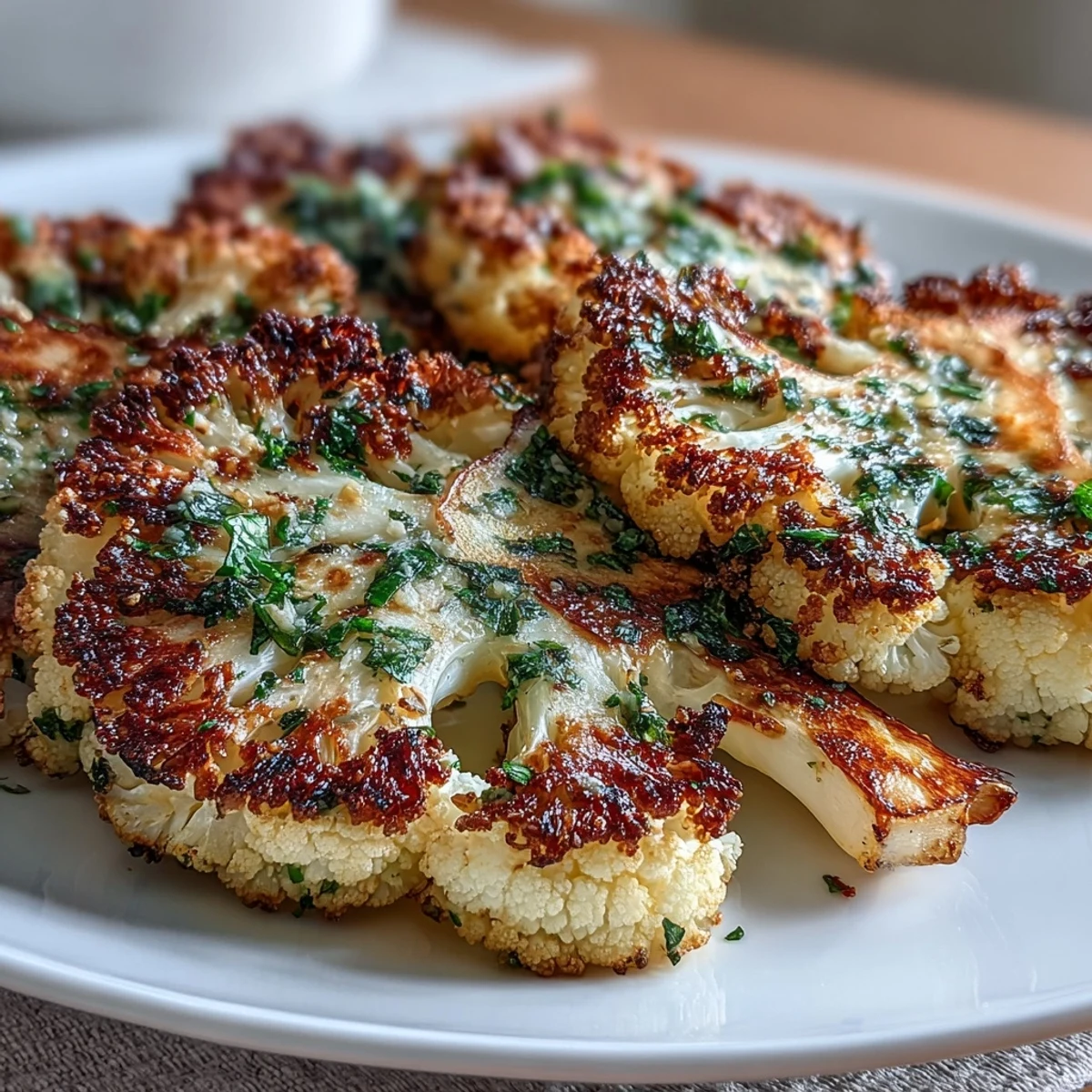 Freshly grated Parmesan melts over roasted cauliflower steaks, creating a savory crust.