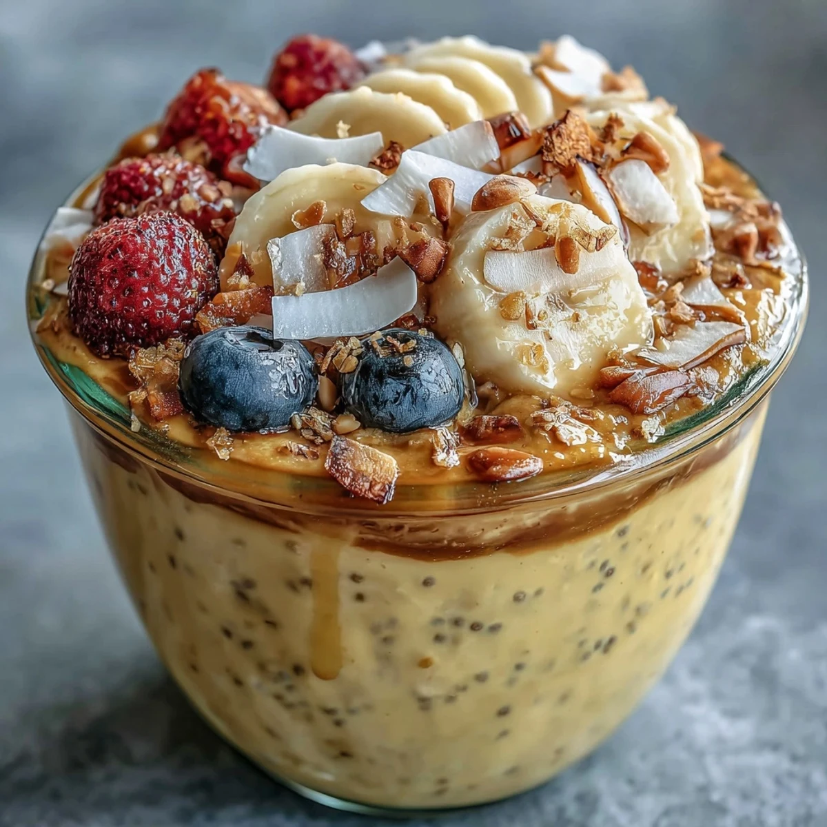 Spooning up the bright yellow Vegan Golden Milk Overnight Oats with turmeric and ginger, a perfect energizing breakfast.