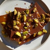 Deliciously rich Pistachio Salted Caramel Bark, studded with pistachios and sea salt flakes.