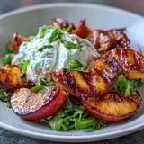 Grilled Peach Burrata Honey Salad