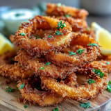 Deliciously seasoned fried calamari, perfect as a quick appetizer dish.