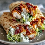 Juicy fried chicken Caesar wraps, ready for a delicious, portable lunch.
