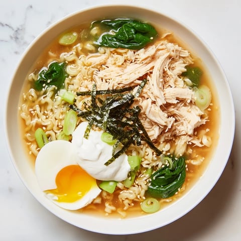 Chicken Ramen topped with Kewpie mayo, a creamy, savory bowl with soft-boiled eggs and green onions.