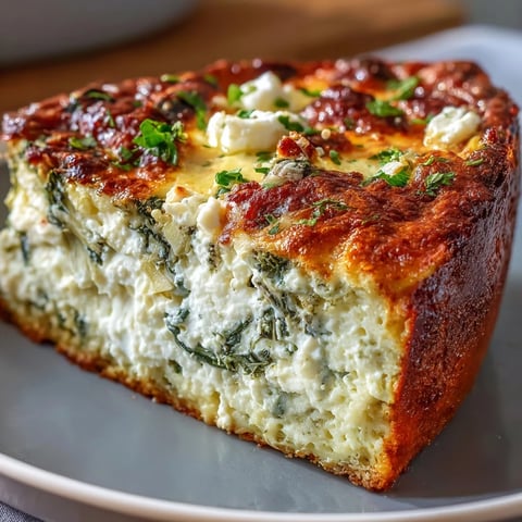 Freshly baked High Protein Spinach Artichoke Casserole emerges from the oven with a bubbling golden top and creamy, savory green interior, ready to serve.