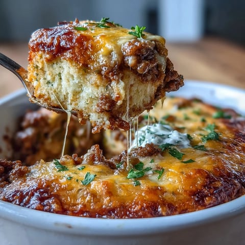 Keto taco casserole with cheesy topping and cauliflower rice in a golden-baked dish.