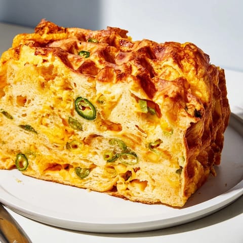 Spicy Cheddar Jalapeño Waffle Loaf