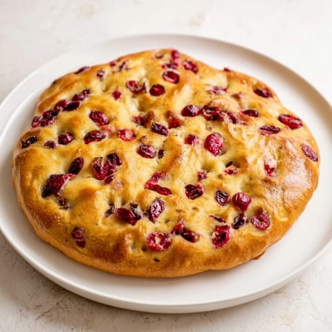 Cranberry Orange No-Knead Focaccia
