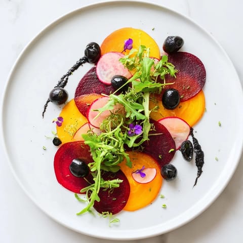 This The Shadow Play appetizer features vibrant colors and dramatic layers, perfect for a modern starter.