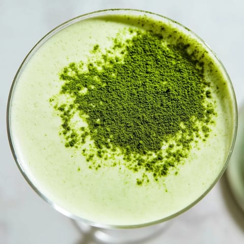 Vibrant creamy matcha martini