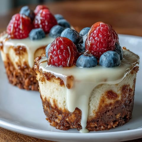 Creamy cottage cheese cheesecake cups with almond crust and fresh berries, a high-protein healthy dessert.