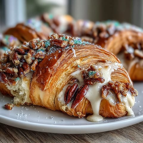 King Cake Pecan Croissants