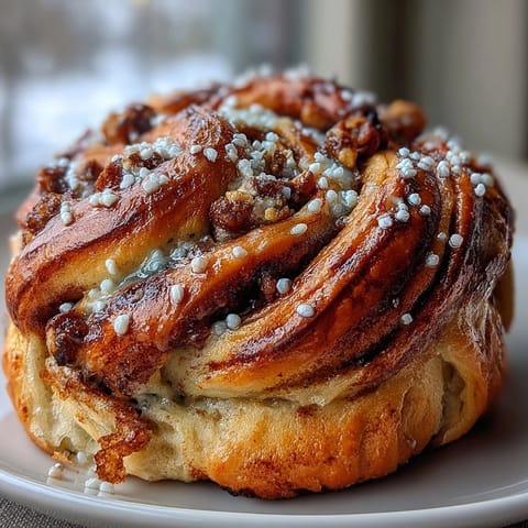 Golden Swedish cardamom buns twisted with fragrant spiced filling and topped with crunchy pearl sugar for a classic Scandinavian treat.