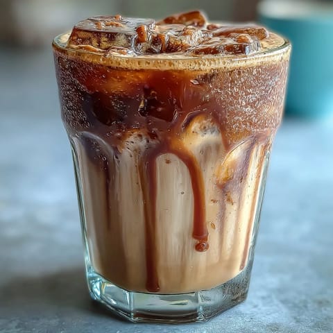 Homemade Brown Sugar Oat Milk Shaken Espresso, frothy and iced coffeehouse treat.