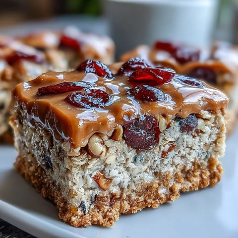 Soft, homemade grape oatmeal snack bars ready to enjoy, with visible oats and fruit.