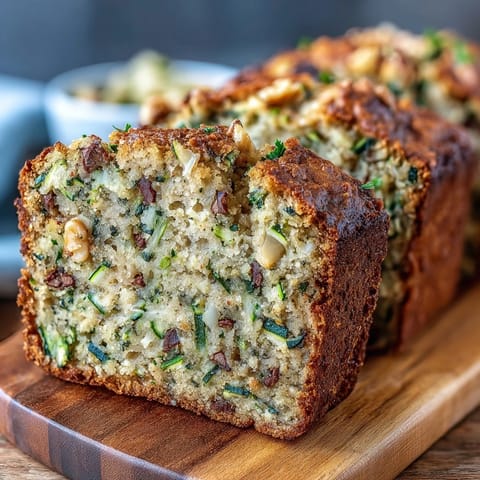 Golden brown Zucchini Banana Snack Bread ready to be enjoyed with coffee.