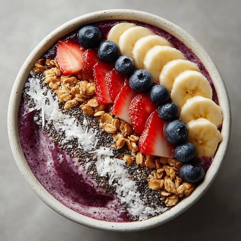 Protein-Packed Berry Smoothie Bowl served in a bowl, bursting with fruit, textures, and protein goodness.