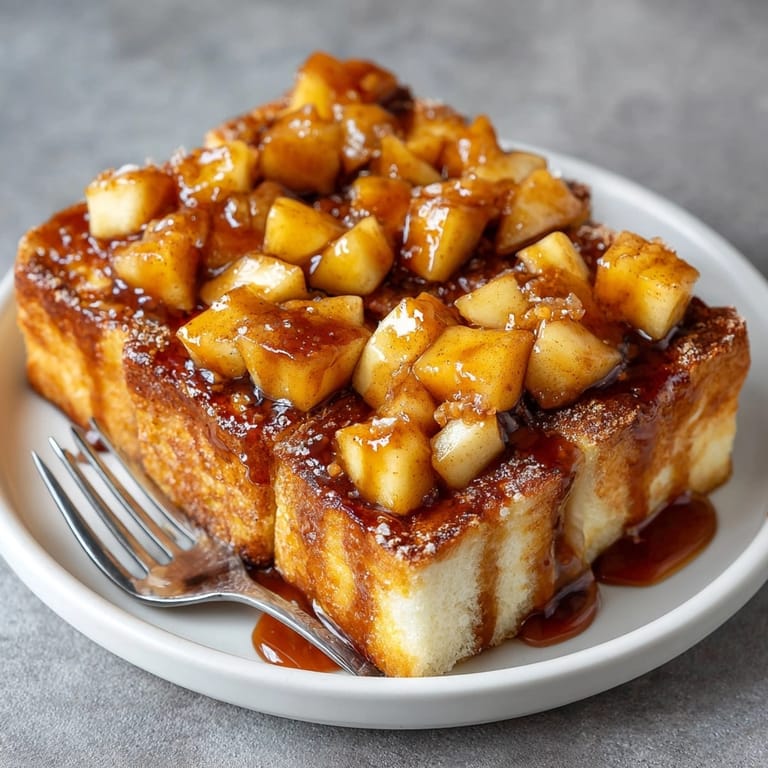 A close-up showcasing the warm, cinnamon-spiced Chaos Cinnamon-Apple Toast Bites ready to eat.