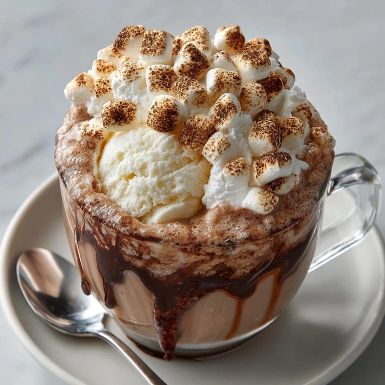 Imagine a Root Beer Marshmallow Peak Cocoa Float: hot cocoa base, followed by root beer, ice cream, and toasted marshmallows.