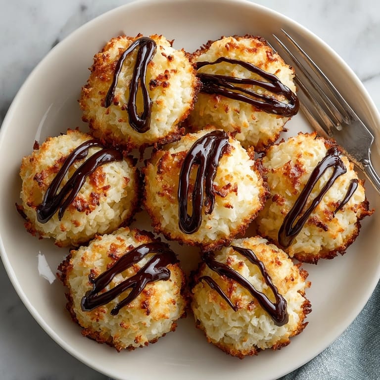 Homemade Coconut Macaroon Cookies piled on a plate, a simple yet delicious gluten-free dessert option.