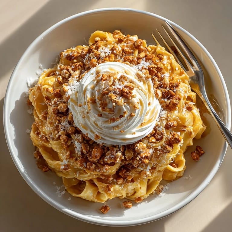 Imagine warm, rich Salted Caramel Pasta sprinkled with crunchy pretzels, an amazing sweet-salty flavor experience.