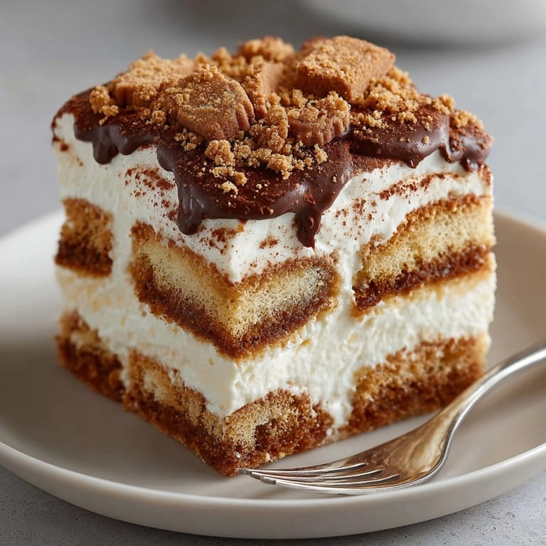 Decadent Gingerbread Tiramisu dessert featuring spiced ladyfingers, molasses, and cocoa &ndash; a festive holiday treat.