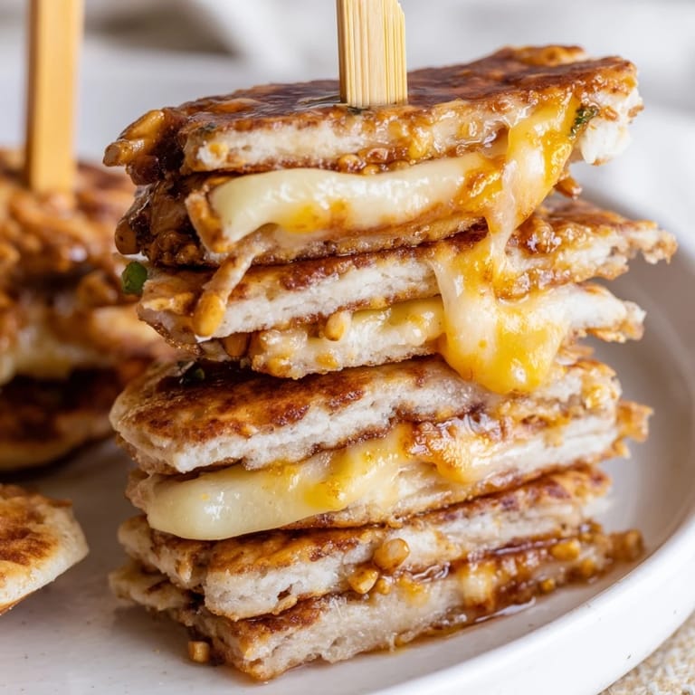 Delicious Cheesy Spicy Pretzel Pancake Pops, bursting with flavor and cheesy goodness.  