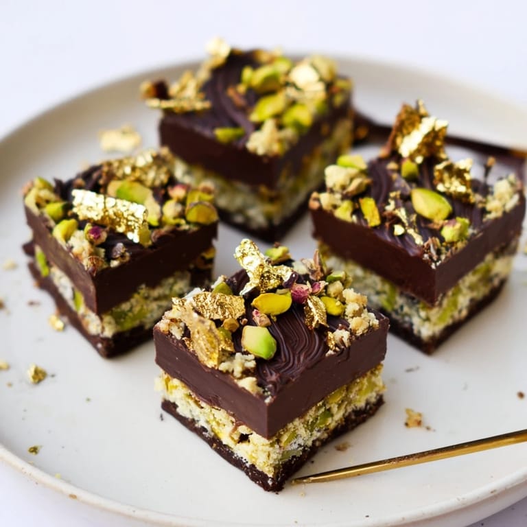 Luxurious chocolate bar inspired creations adorned with toasted coconut and rose petals  