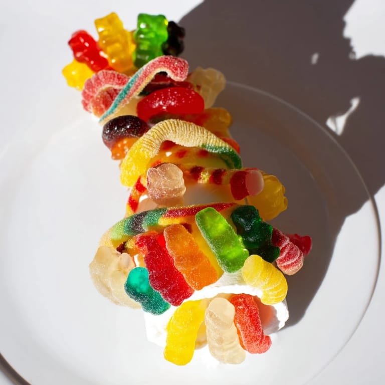Get a taste of these easy Gummy Candy Kabobs, featuring colorful gummy worms and bears skewered for fun.