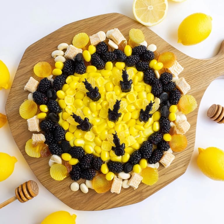 This festive Bumblebee Candy Board showcases a playful mix of sweets perfect for spring celebrations.