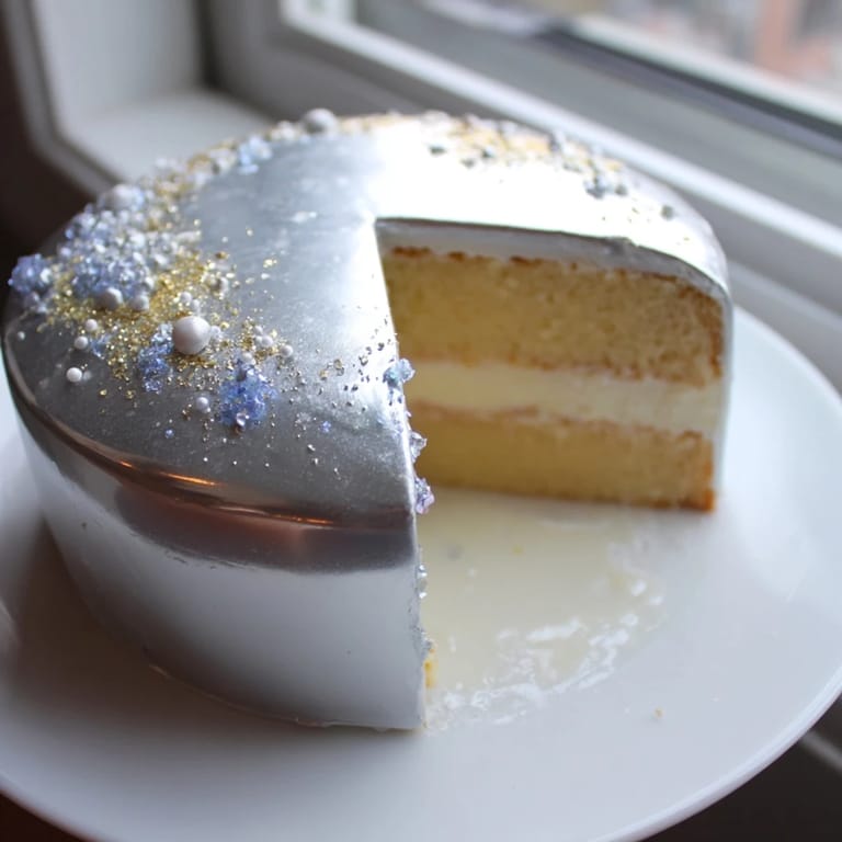 The finished Diamond Ring Engagement Board Cake presents a stunning, jewel-covered dessert for any special occasion.