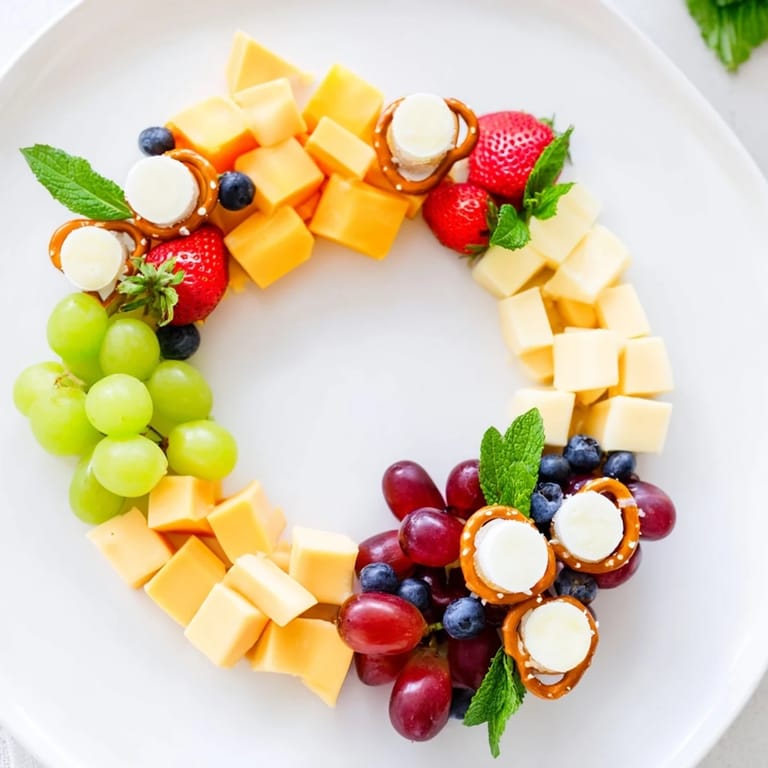 Arranged artfully, the diamond ring engagement board offers a lovely assortment of cheeses and fruits.
