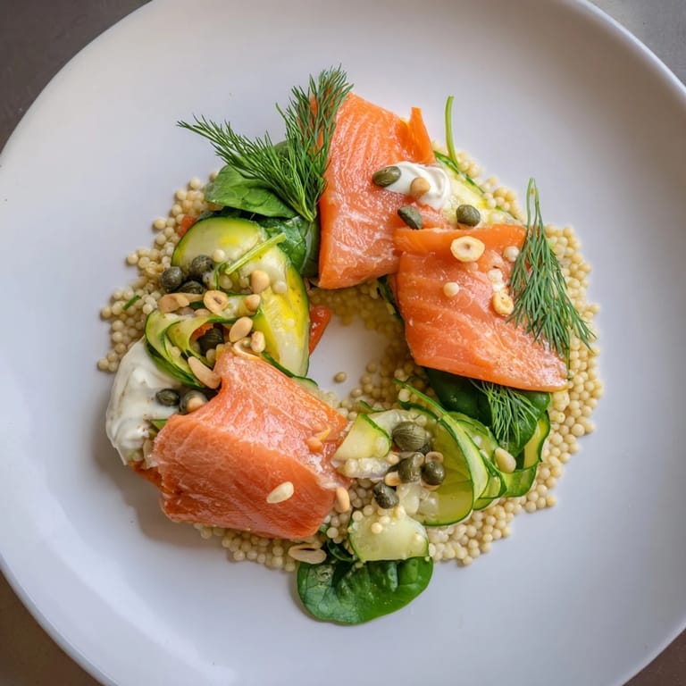 Savor the flavors: The Infinity Loop Flow presents tender salmon and colorful vegetables beautifully.