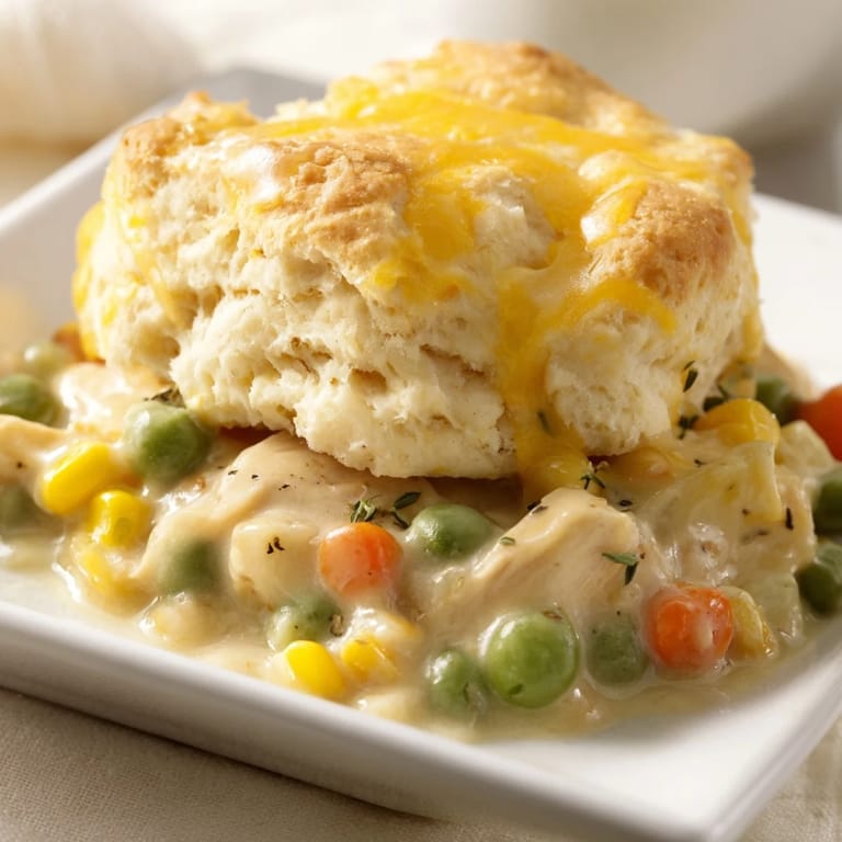 Imagine tender chicken and vegetables topped with fluffy biscuits in this comforting Chicken Cobbler with Red Lobster Mix.