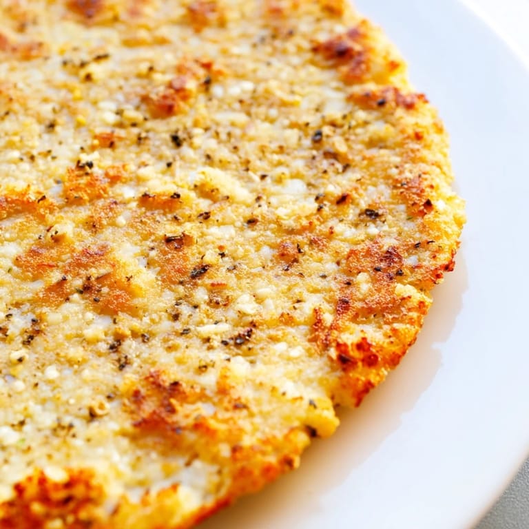 Crispy textured Cauliflower Pizza Crust, offering a guilt-free and tasty gluten-free pizza alternative.