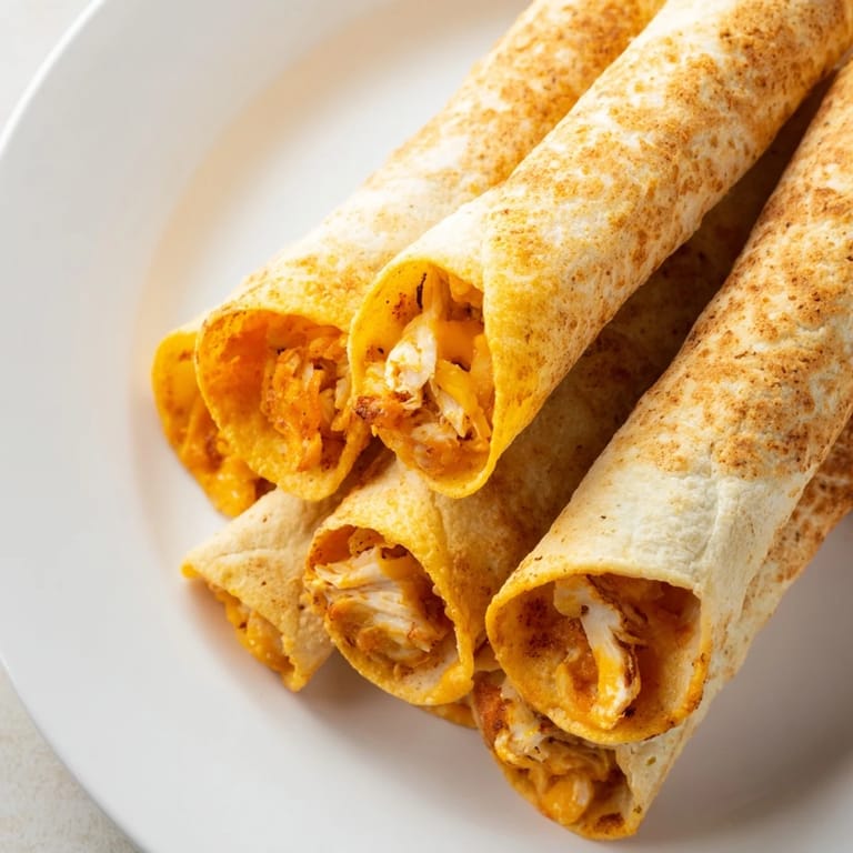 Savory Air Fryer Taquitos, air fried to perfection; imagine that flavorful chicken and melted cheese filling.