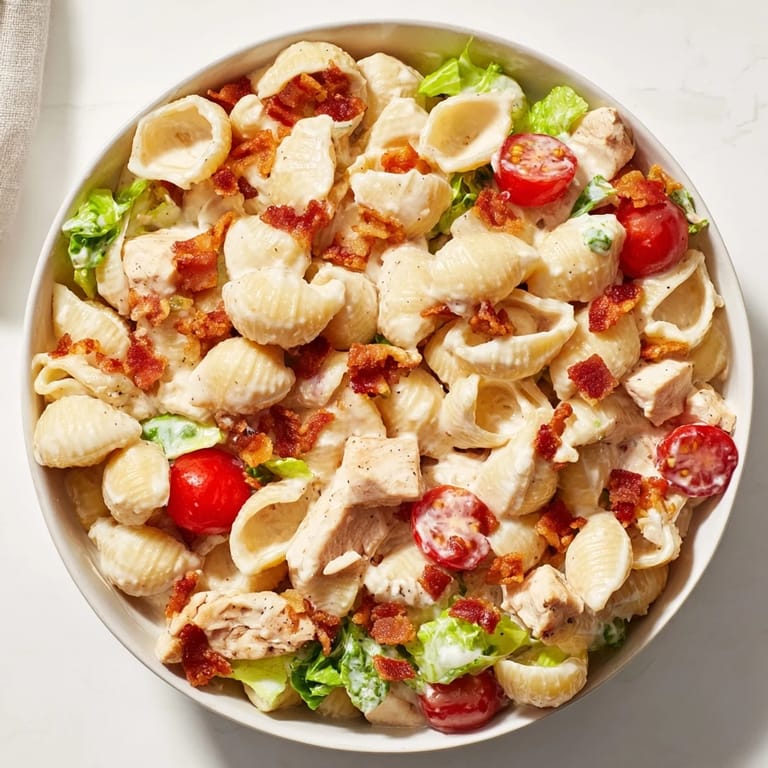 Ideal for potlucks or meal prep, this vibrant salad is ready to serve, highlighting fresh ingredients and hearty textures.