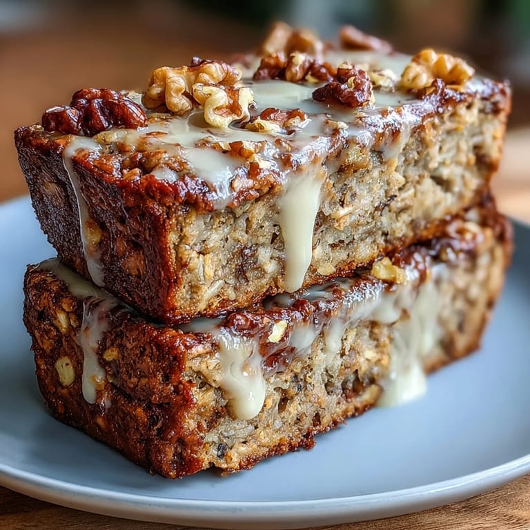 Protein-packed banana bread baked oats, blending sweet mashed bananas and oats for a satisfying, nutritious morning meal.